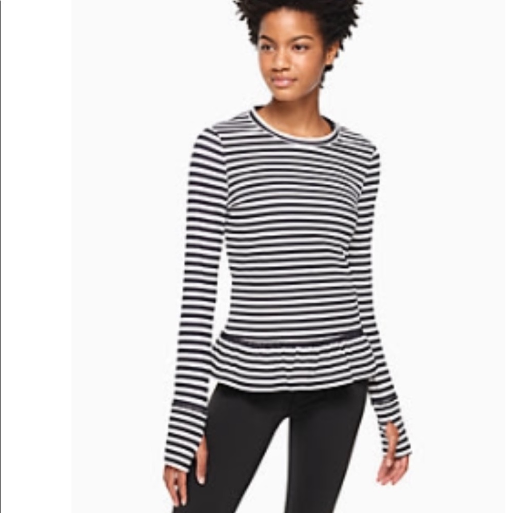 Kate spade Striped Ruffle pullover. Size small